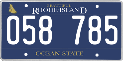 RI license plate 058785