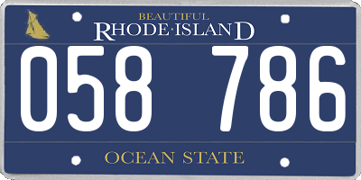 RI license plate 058786