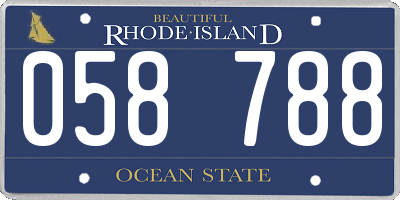 RI license plate 058788
