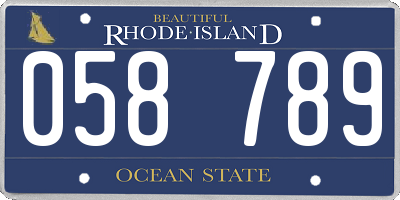 RI license plate 058789