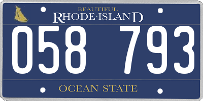 RI license plate 058793