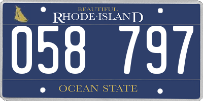 RI license plate 058797