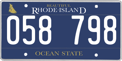 RI license plate 058798