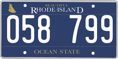 RI license plate 058799