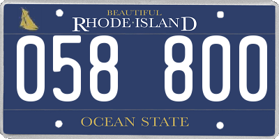 RI license plate 058800