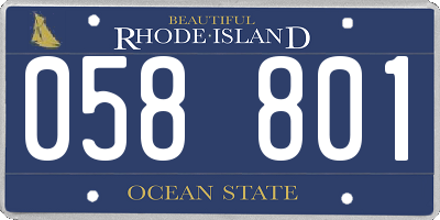 RI license plate 058801