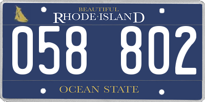 RI license plate 058802