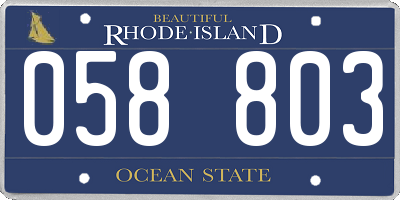 RI license plate 058803
