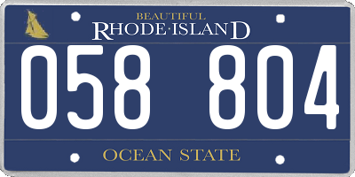 RI license plate 058804