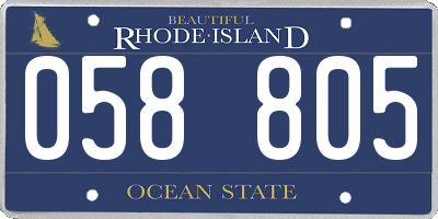 RI license plate 058805