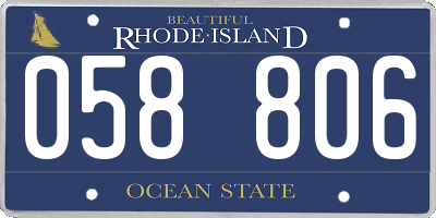 RI license plate 058806