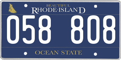 RI license plate 058808