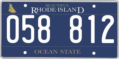 RI license plate 058812