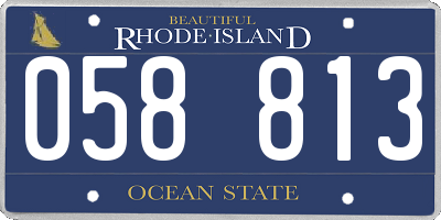 RI license plate 058813