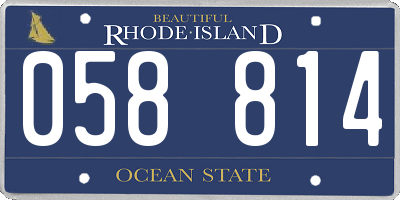 RI license plate 058814