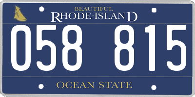 RI license plate 058815