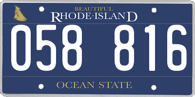 RI license plate 058816