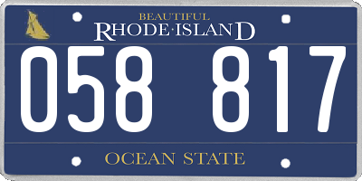 RI license plate 058817