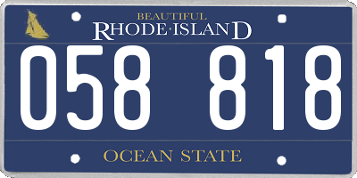 RI license plate 058818