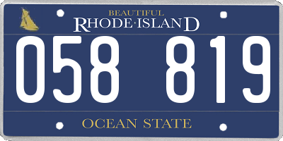 RI license plate 058819