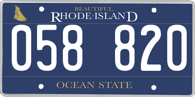 RI license plate 058820