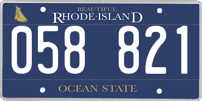 RI license plate 058821