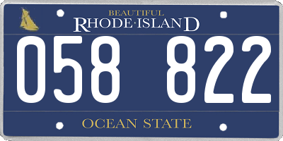 RI license plate 058822