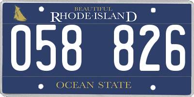 RI license plate 058826
