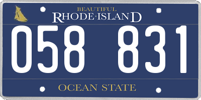 RI license plate 058831
