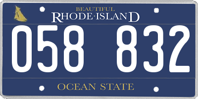 RI license plate 058832