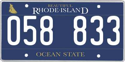 RI license plate 058833