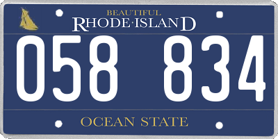 RI license plate 058834