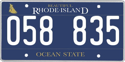 RI license plate 058835