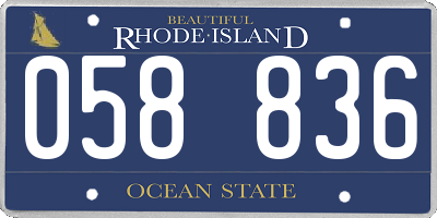 RI license plate 058836
