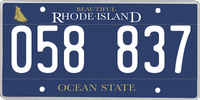 RI license plate 058837