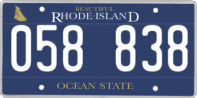 RI license plate 058838