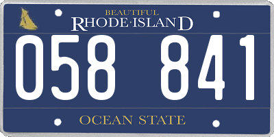 RI license plate 058841