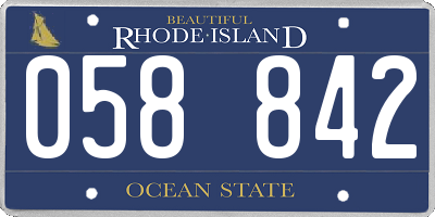 RI license plate 058842