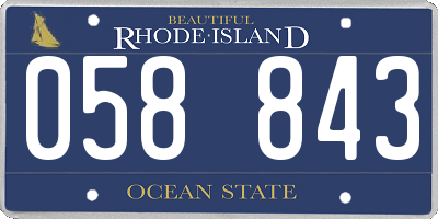 RI license plate 058843