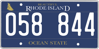 RI license plate 058844