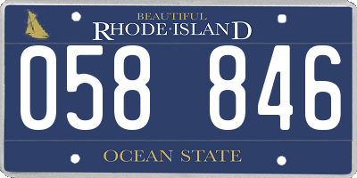 RI license plate 058846