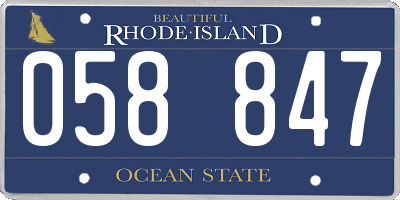 RI license plate 058847