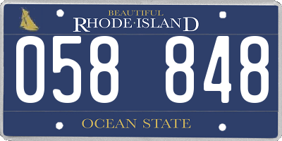 RI license plate 058848