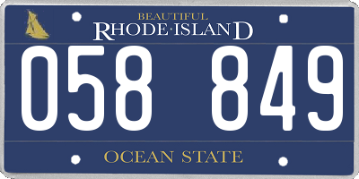 RI license plate 058849