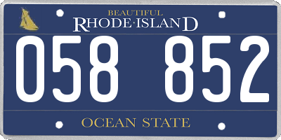 RI license plate 058852