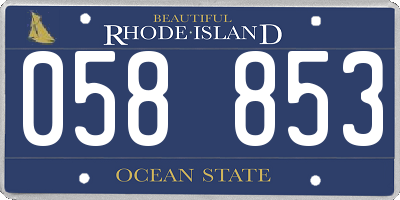 RI license plate 058853