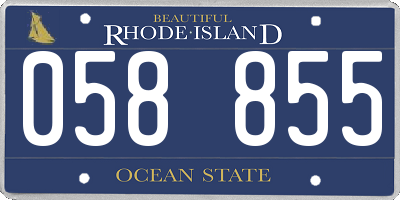 RI license plate 058855