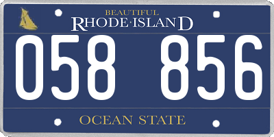 RI license plate 058856