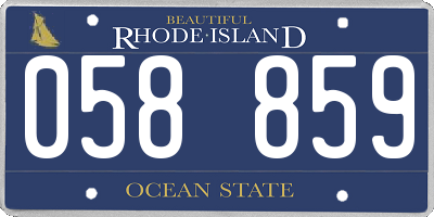 RI license plate 058859
