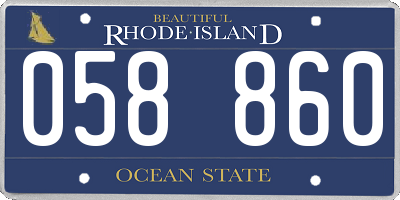 RI license plate 058860